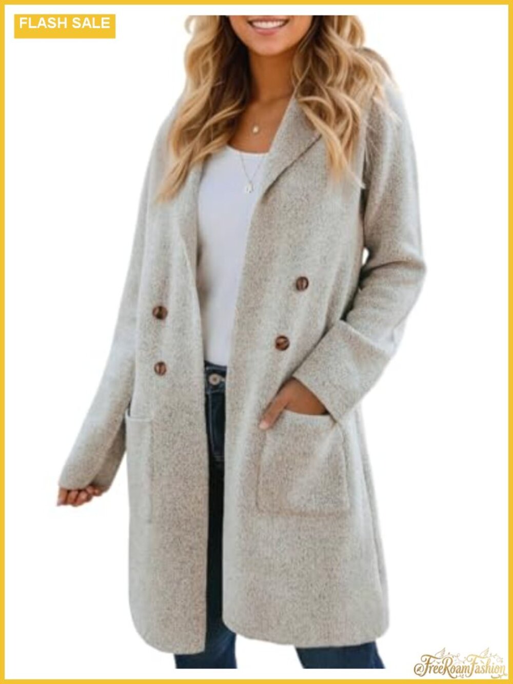 Women Long Cardigan Sweater Open Front Knit Blazer Coatigan Loose Fit